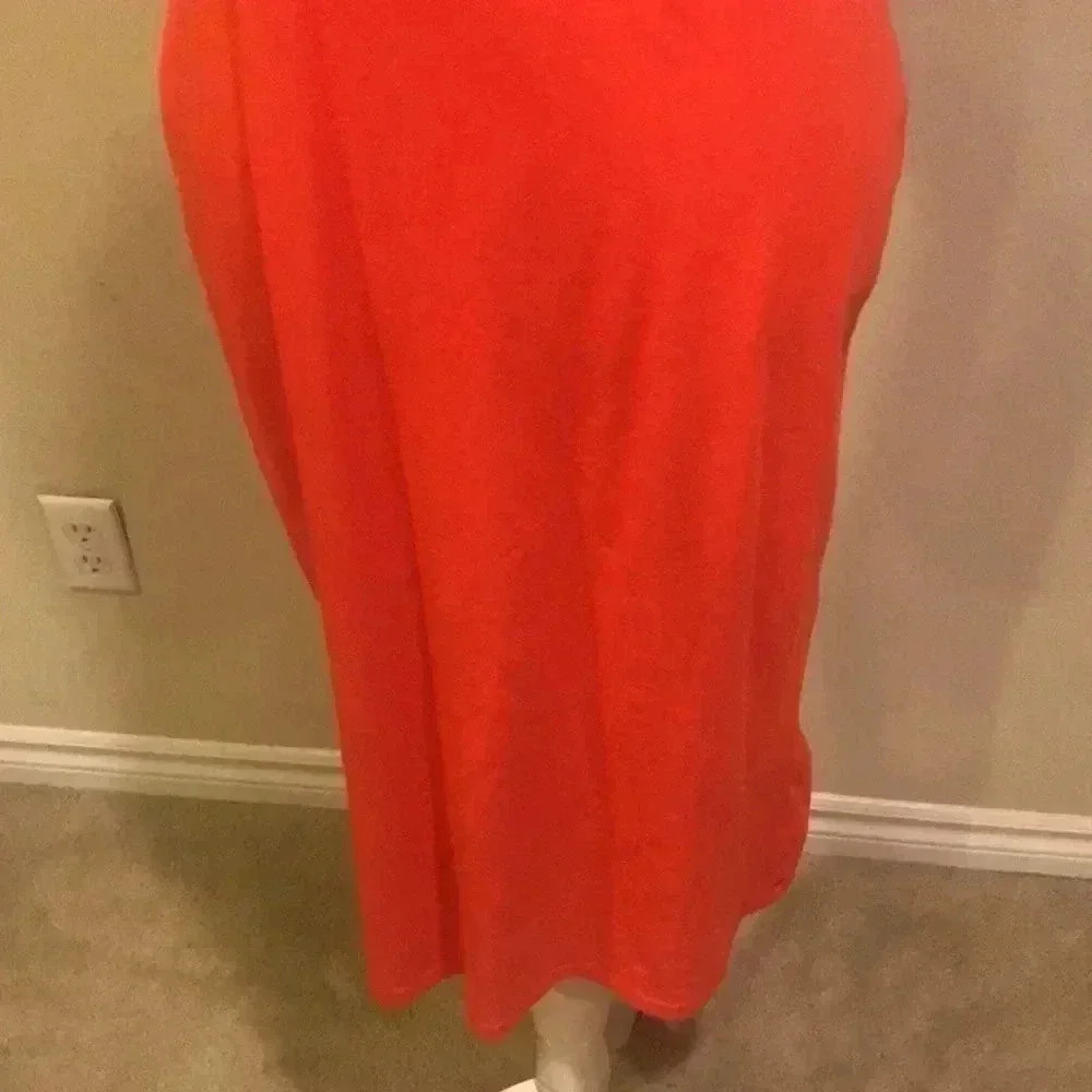 Popular Basics Orange Razor Back Midi Bodycon Dress-Size XL - Picture 6 of 8